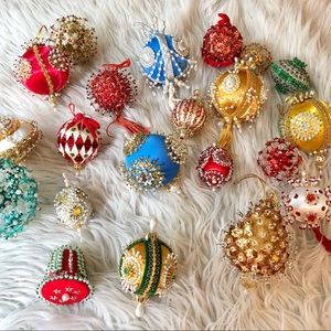1950s Vintage BEADED HOUSE Caged Christmas Ornament Japan Hand Made Vintage Caged House Ornaments Vintage Japan Mercury Glass Ornaments